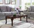 Roundhill Furniture 3Pc Wood Coffee and End Table Set, Dark Cherry